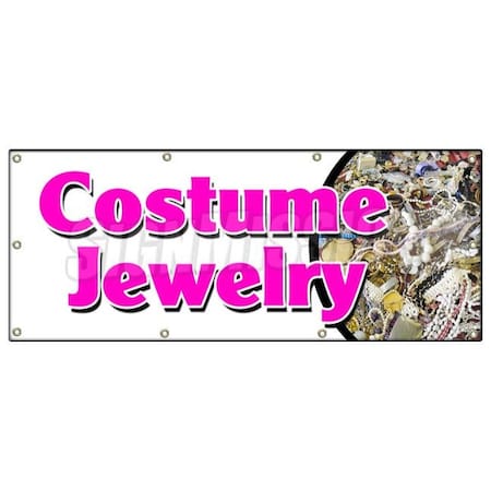 Signmission COSTUME JEWELRY BANNER SIGN bracelet earrings necklace watches silver B-96 Costume Jewelry